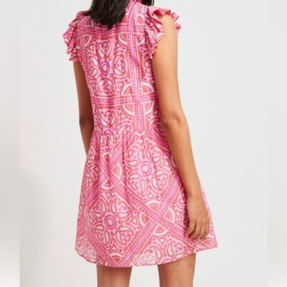 Vineyard Vines Island Scarf Print Dress Pink Size 8 - Picture 2 of 5